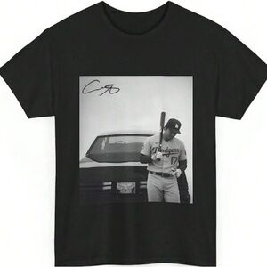 Black Graphic Men’s T-Shirt with Shohei Ohtani Print